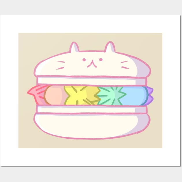 Macaroon kitty Wall Art by Oricca